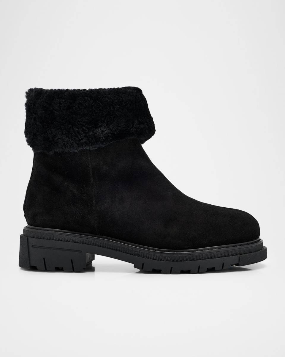 Dory Shearling-Lined Waterproof Suede Ankle Boots